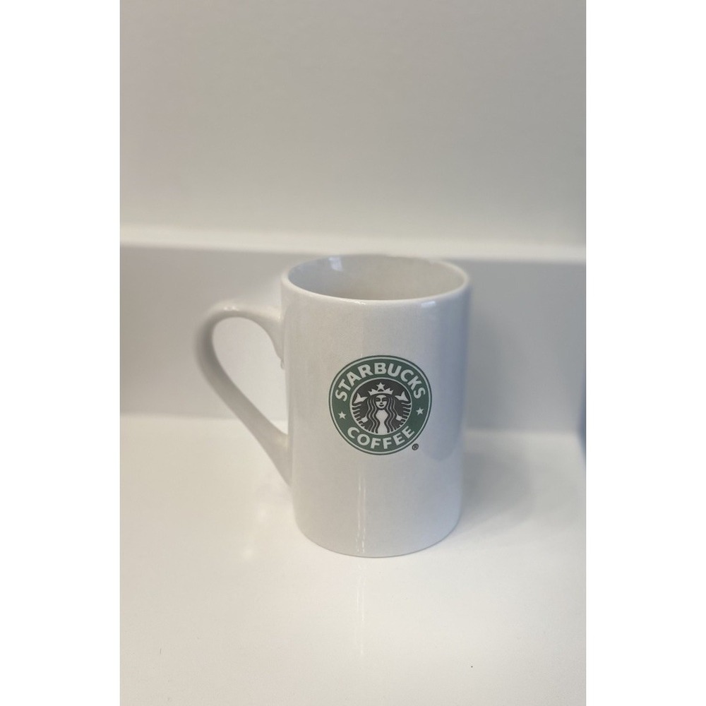 Starbucks Coffee Tea Mug 10 Ounce‎ Oz White Green Siren Mermaid Logo 2008 Cup